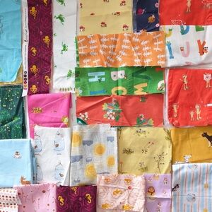 Heather Ross Fabrics Scrap Bundle -- approx 12 ounces.